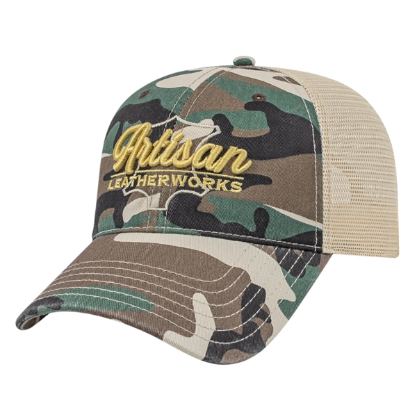 Woodland Camo with Washed Mesh Back Cap