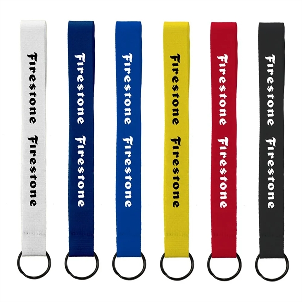 3/4" Sewn Polyester Keychain with Metal Split-Ring