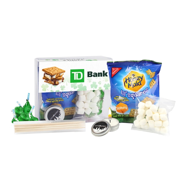 St. Patrick's Mini S'mores Kit For Indoor Use In Clear Box