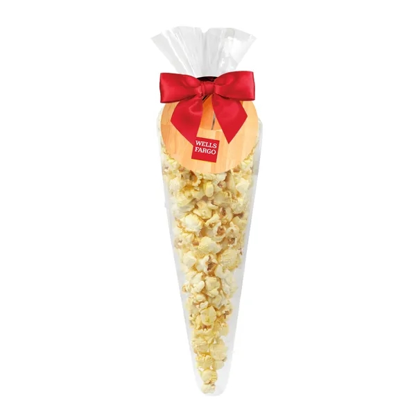 Large Basketball Popcorn Cone Bags - Butter