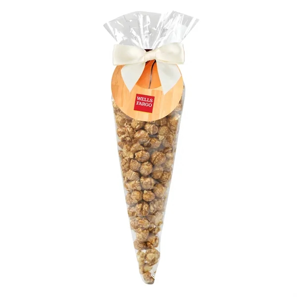 Large Basketball Popcorn Cone Bags - Caramel