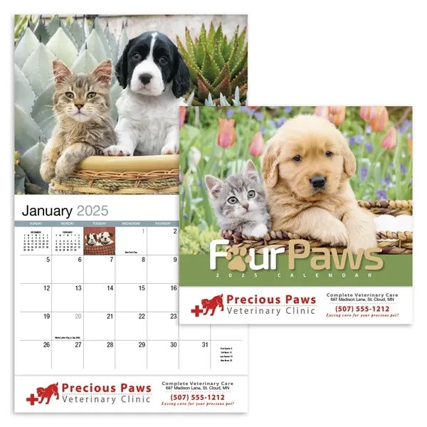 Four Paws Appointment Calendar - Stapled