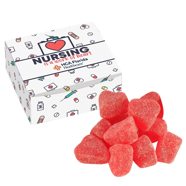 Nurse's Week Candy Box With Sugar Dusted Jelly Hearts