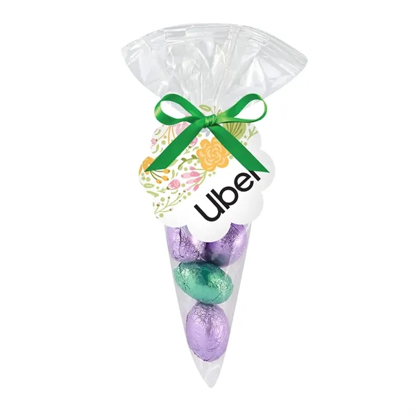 Spring Candy Cone Bag with Chocolate Easter Eggs