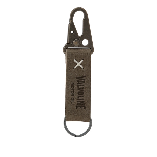 BUSKER Leather Keychain with Antique Nickel Carabiner