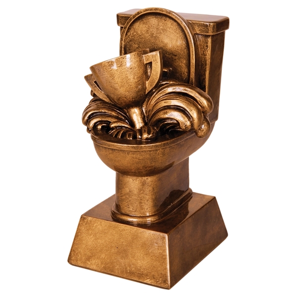 6" Antique Gold Toilet Loser Award