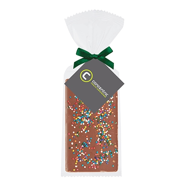 Belgian Chocolate Bar Gift Bag - Rainbow Nonpareil Sprinkles
