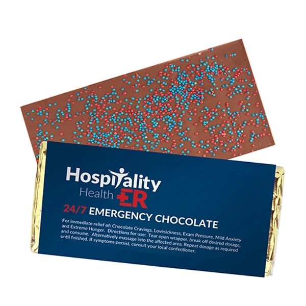 Belgian Chocolate Bar (3.5 oz.) - Nonpareil Sprinkles