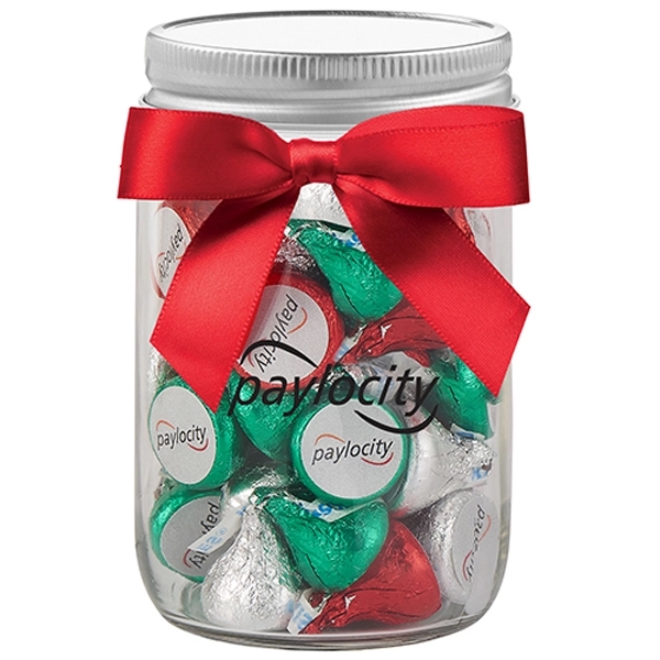 Mason Jar with Custom Hershey's® Holiday KISSES®