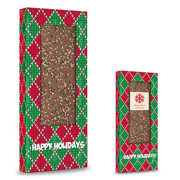 Belgian Chocolate Bar With Holiday Sprinkles - 3.5 oz