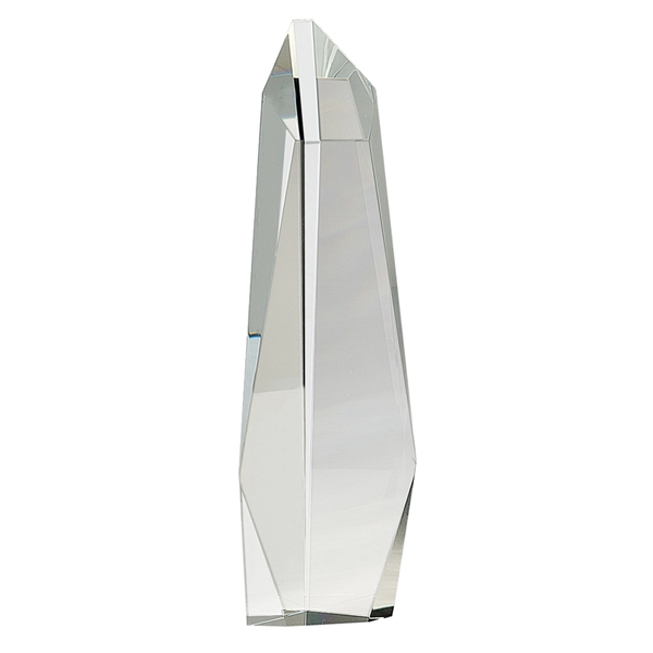 12" Clear Crystal Facet Slant-Top Tower