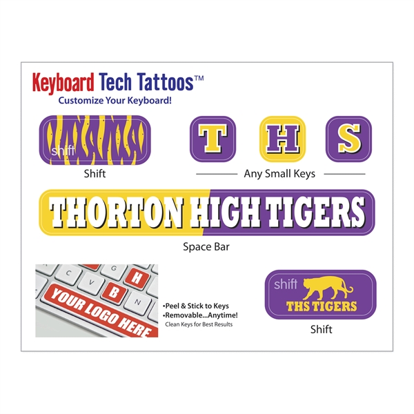 Keyboard Tech Tattoos™ (4 1/2" x 3 1/2" Sheet)
