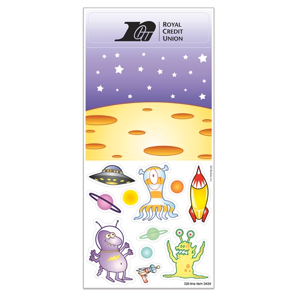 Peel N Play Sticker Sheet w/ Repositionable Space Alien