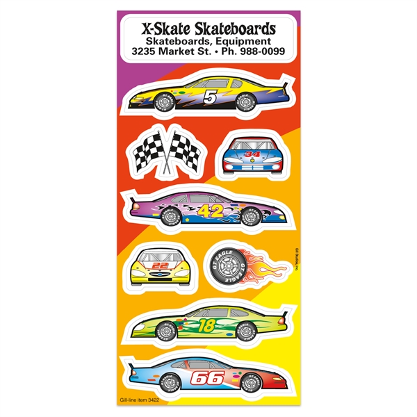 Race Car Fun & Fantasy Sticker Sheet