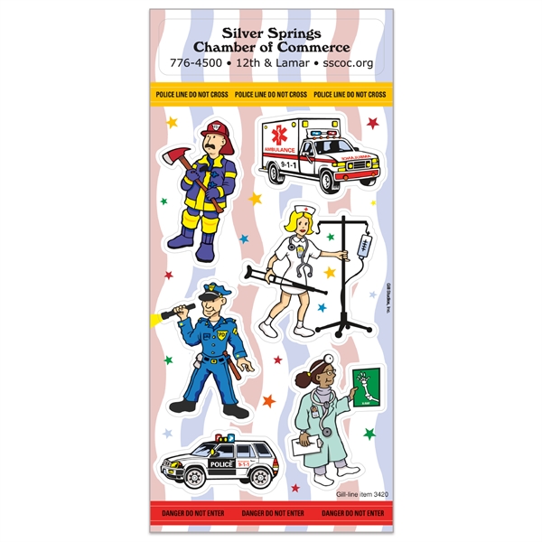 Police & Emergency Fun & Fantasy Sticker Sheet