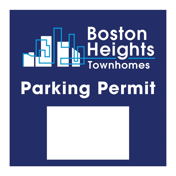 Square White Vinyl Numbered Outside Parking Permit Decal