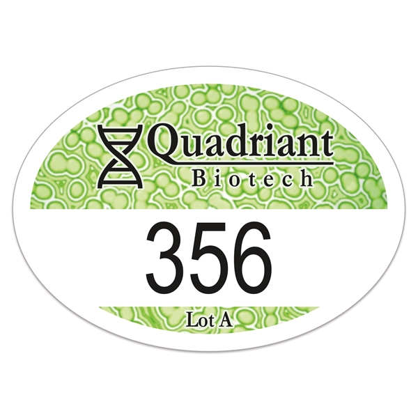 Oval White Vinyl Full Color Numbered Outside Parking Permit