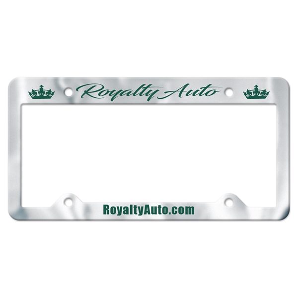 Chrome Faced Auto License Frame w/ 4 Holes & Large Top Panel