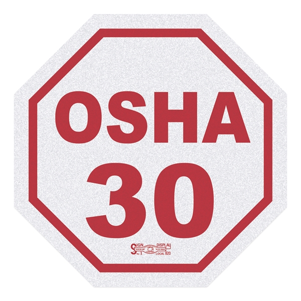 Octagon White Reflective Hard Hat Decal (1 3/4"x1 3/4")