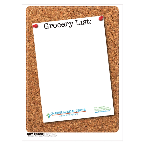Cork Stock Art Full Color Dry Erase Decals w/ Grocery List