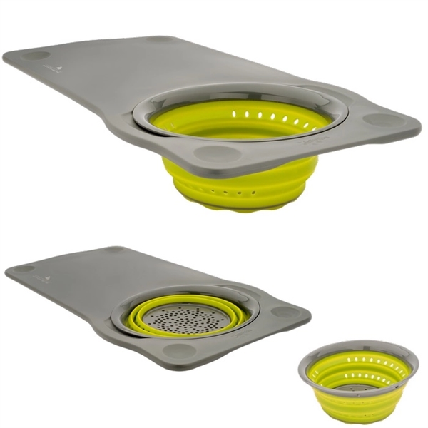 Squish® Over the Sink Cutting Board with Colander