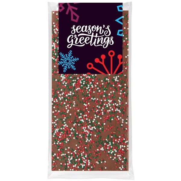 Belgian Chocolate Bar - Holiday Nonpareil Sprinkles - 3.5 oz