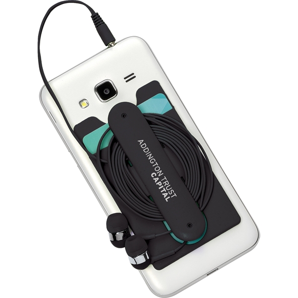 Silicone Card Wallet and Wired Earbuds