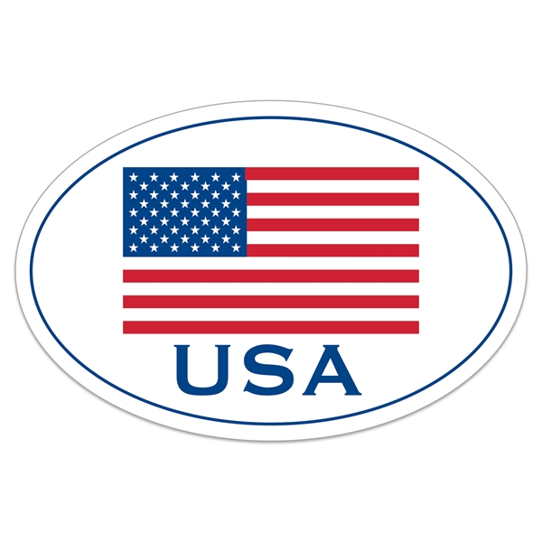 White Vinyl U.S. Flag Removable Adhesive Decal (4"x6")