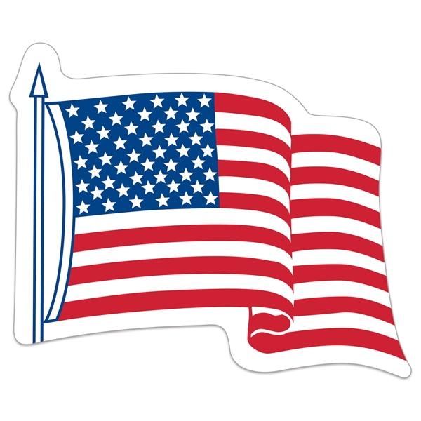 White Vinyl U.S. Flag Removable Adhesive Decal (3 1/4"x4")