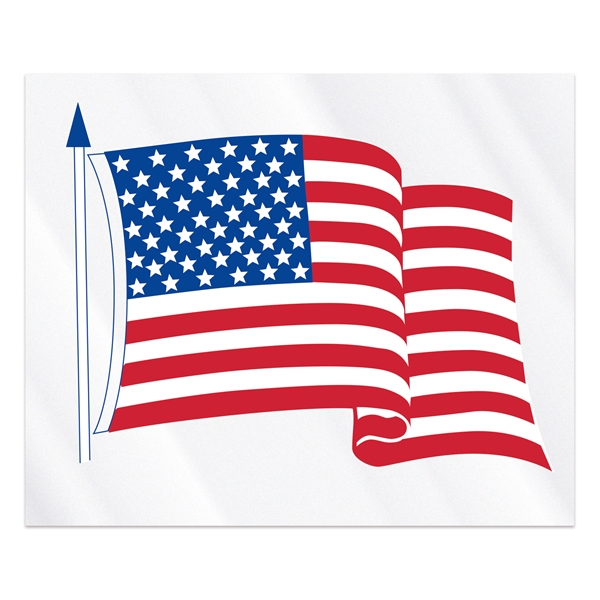 Clear Static Cling U.S. Flag Static Face Decal (3 1/2"x4