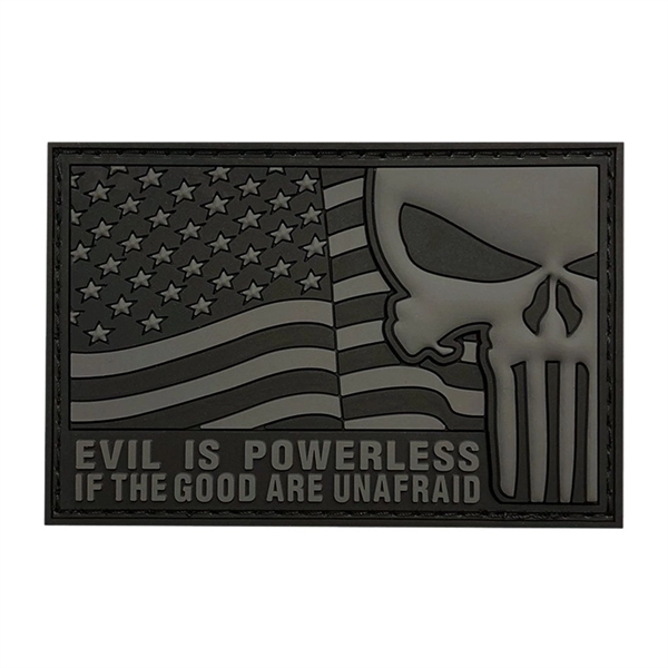 Evil Is Powerless American Flag Punisher PVC Patch