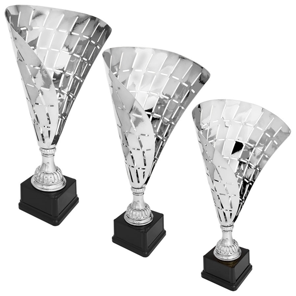 Customized Silver Metal Flag Cup Trophy on Base