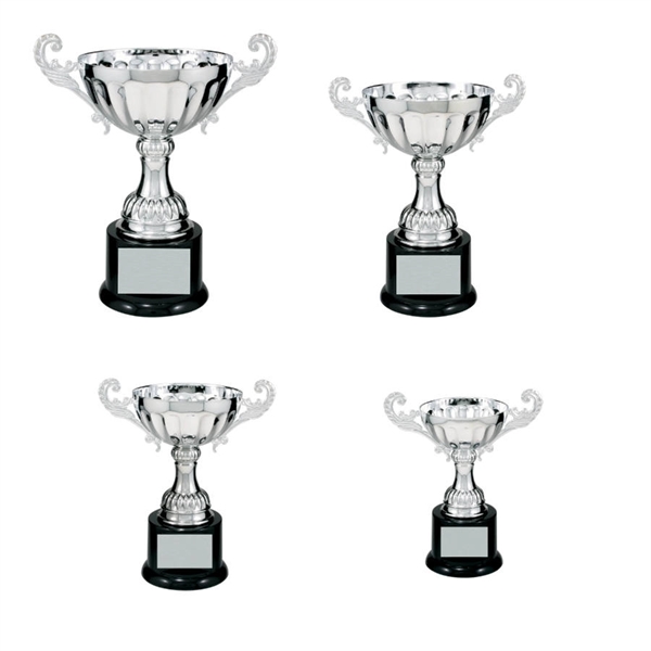 100 Series Silver Metal Trophy Cup with Black Base