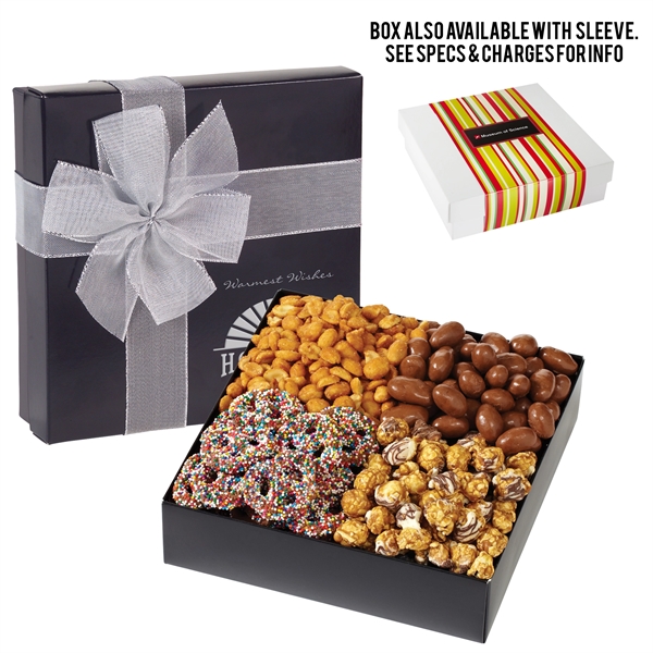 Gift Box with Nuts, Popcorn and Pretzels