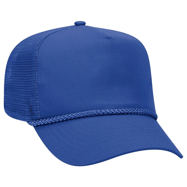 Cotton Blend Twill 5 Panel Pro Mesh Back Trucker Hat