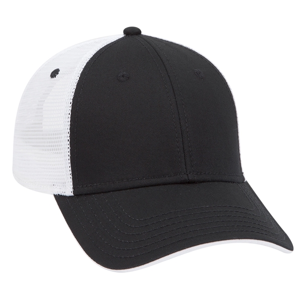Cotton Twill Flipped Edge Visor 6Panel Mesh Back Trucker Hat
