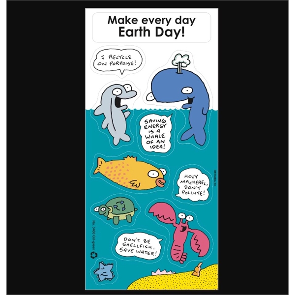 Sticker Sheet w/ Cartoon Sea Animals