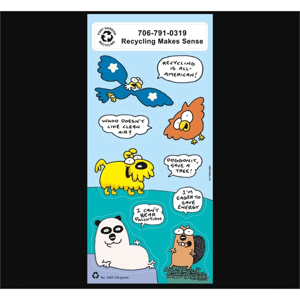 Sticker Sheet w/ Cartoon Birds & Animals