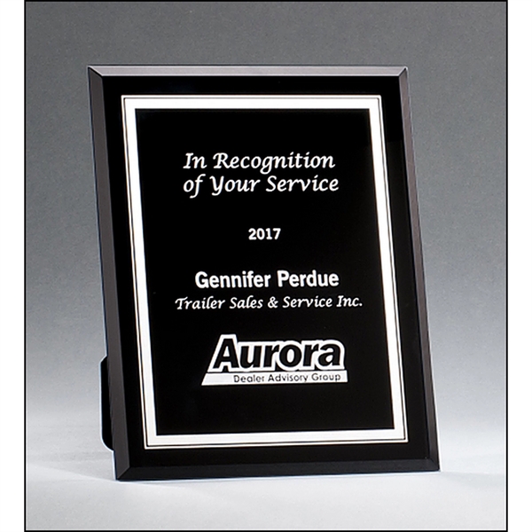 Black Glass Plaques with Borders