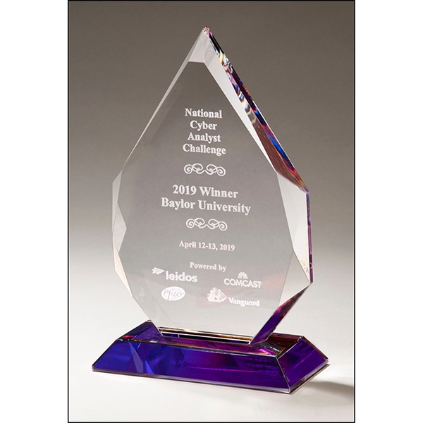 Flame Series Crystal  Award with Prism-Effect Base