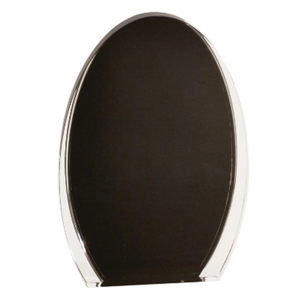 7" Black/Clear Luminary Oval Acrylic
