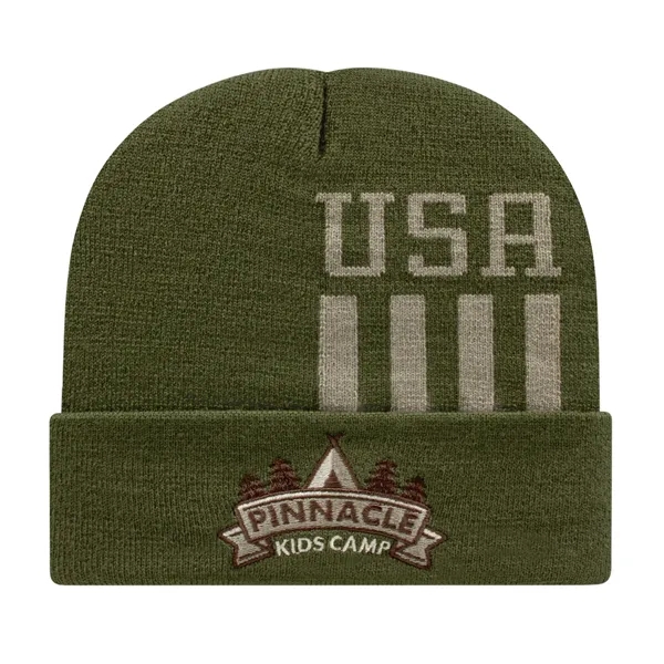 In Stock Patriotic Knit Cap with Cuff