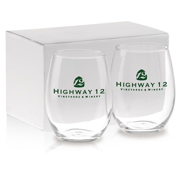 21 oz. Stemless White Wine Glass Gift Set