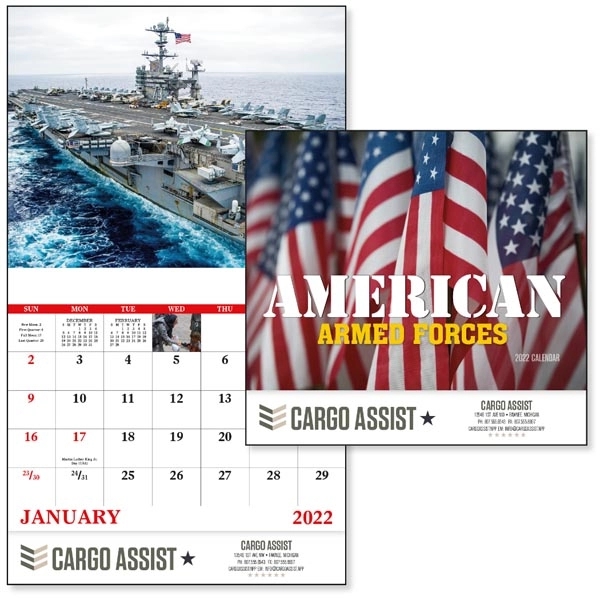 Stapled American Armed Forces 2022 Calendar
