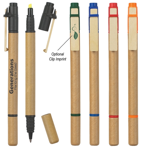 Dual Function Eco-Inspired Pen With Highlighter