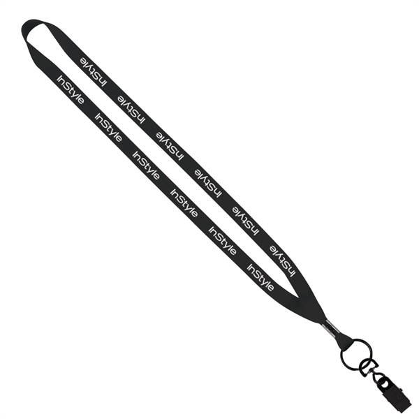 1/2" Polyester Sewn Lanyard with Silver Split-Ring
