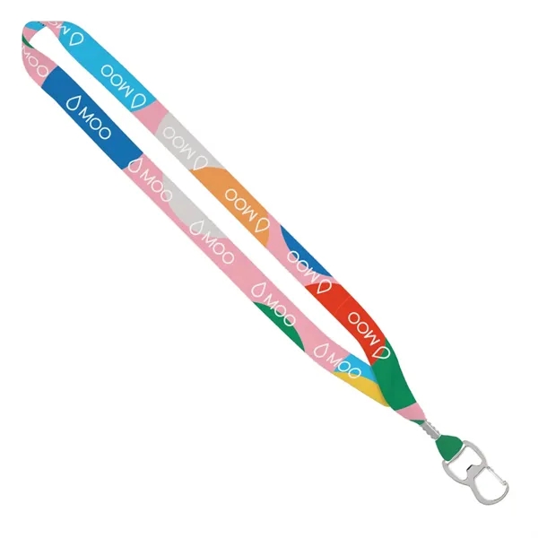 3/4" Dye-Sublimated Lanyard with Metal Crimp and  Bottl