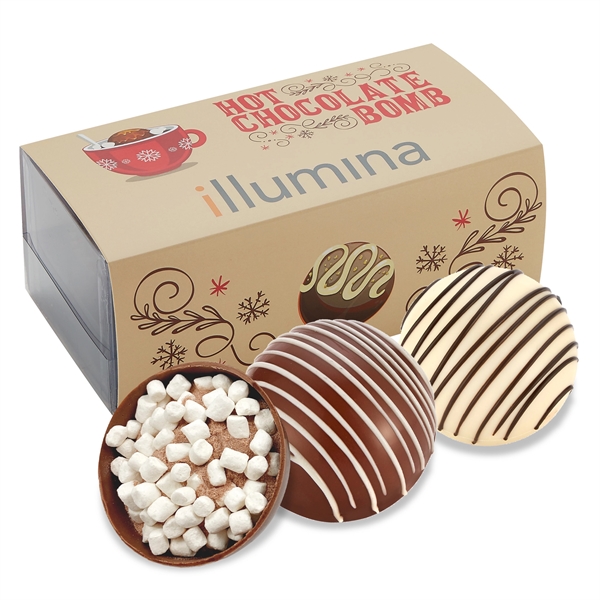 2 Pack of Hot Chocolate Bomb with Sleeve- Classic Milk/White