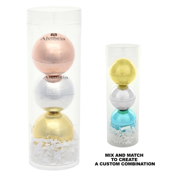 3-Piece Metallic Lip Moisturizer Ball Tube Gift Set