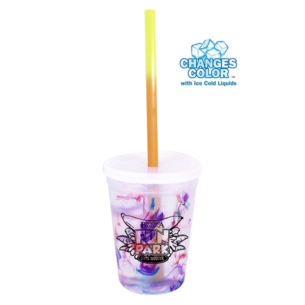 12 oz. Rainbow Confetti Mood Cup/Straw/Lid Set